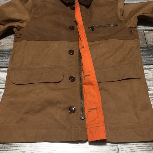 American Eagle Corduroy Collar Jacket Men’s S Brown Tan Full Zip Button Front - Picture 7 of 11